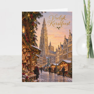 Antwerpen Kerstmarkt Vrolijk Kerstfeest Holiday Card