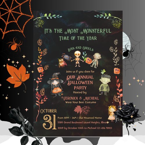 Anual Halloween Costume Monster Party  Invitation