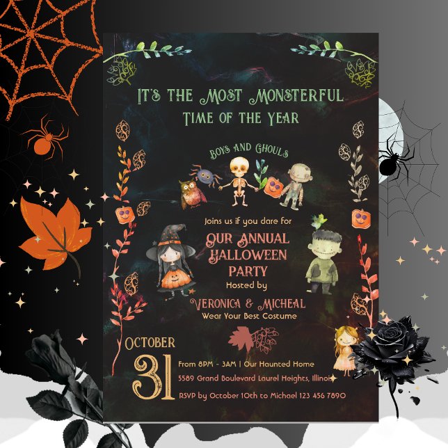 Anual Halloween Costume Monster Party  Invitation (Annual Halloween Costume Monster Party Invitation)