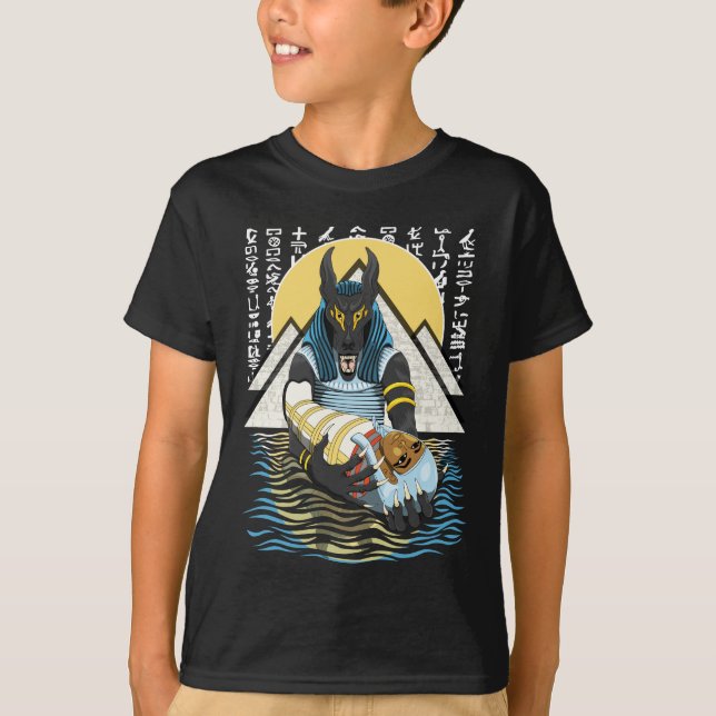 Anubis Ancient Egyptian God Illustration T-Shirt (Front)