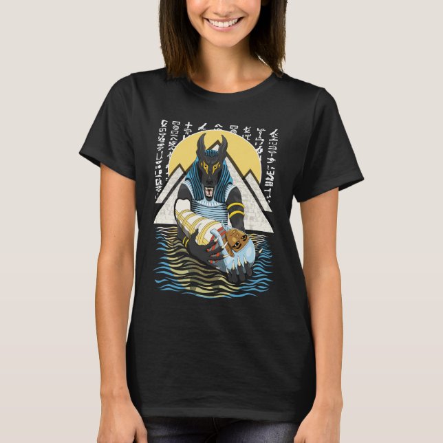 Anubis Ancient Egyptian God Illustration T-Shirt (Front)