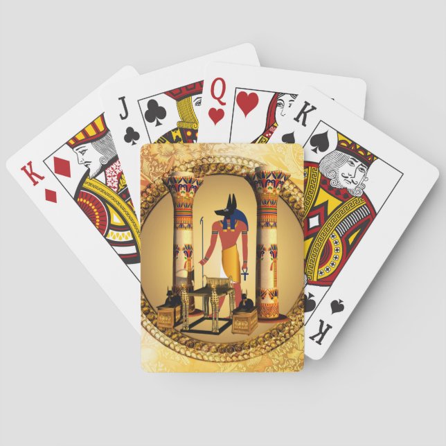 Anubis, ancient Egyptian god of the dead rituals Poker Cards (Back)