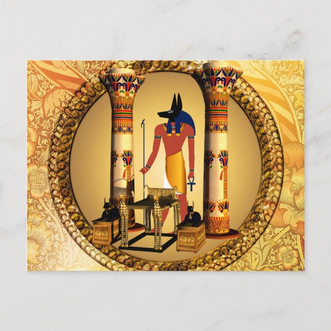 Anubis, ancient Egyptian god of the dead rituals Postcard (Front)