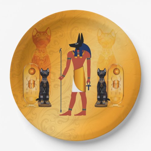 Anubis ancient Egyptian god Paper Plates