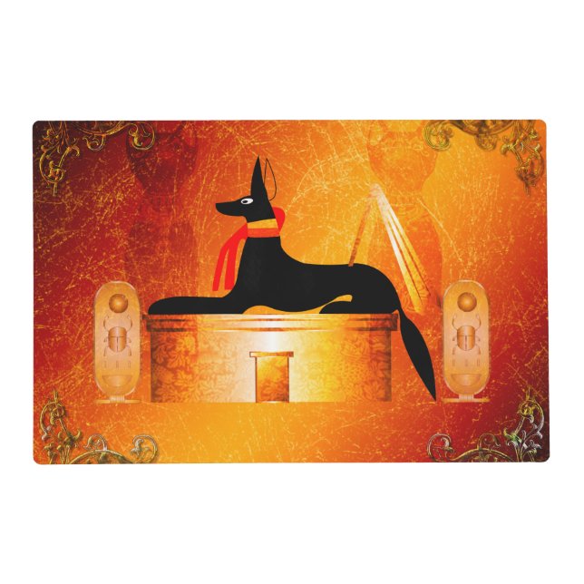 Anubis, ancient Egyptian god Placemat (Back)