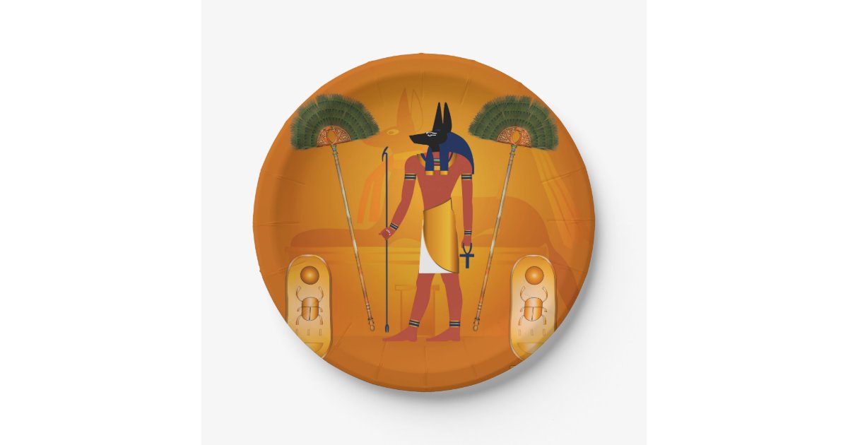 Anubis, ancient Egyptian Paper Plates Zazzle