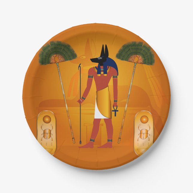 Anubis, ancient Egyptian Paper Plates (Front)