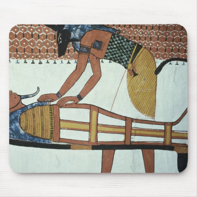 Anubis and a Mummy, from the Tomb of Sennedjem Mouse Pad (Front)