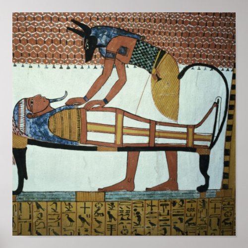 Anubis and a Mummy from the Tomb of Sennedjem Poster