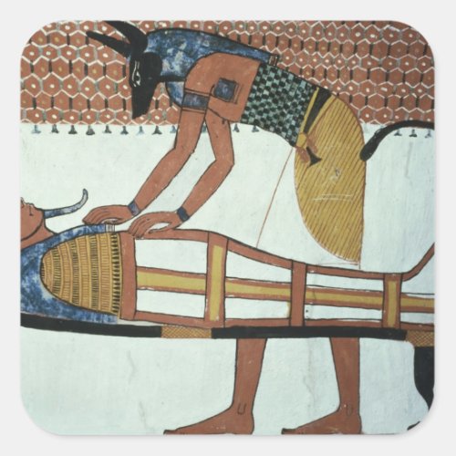 Anubis and a Mummy from the Tomb of Sennedjem Square Sticker