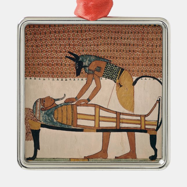 Anubis attends Sennedjem's Mummy Metal Ornament (Front)