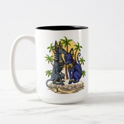 Anubis Bastet Two_Tone Coffee Mug