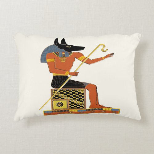 Anubis Egyptian Folk Art Accent Pillow