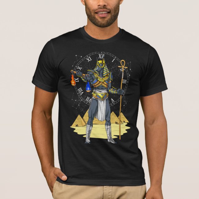 Anubis Egyptian God Ancient Ankh Mythology T-Shirt (Front)