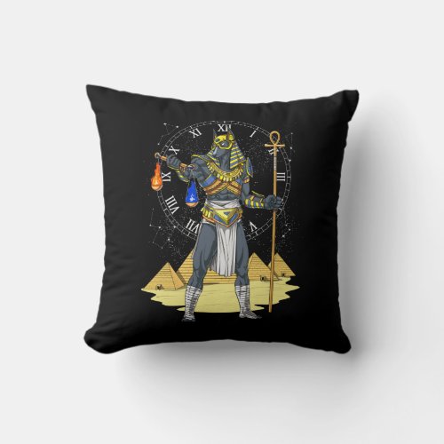 Anubis Egyptian God Ancient Ankh Mythology Throw Pillow