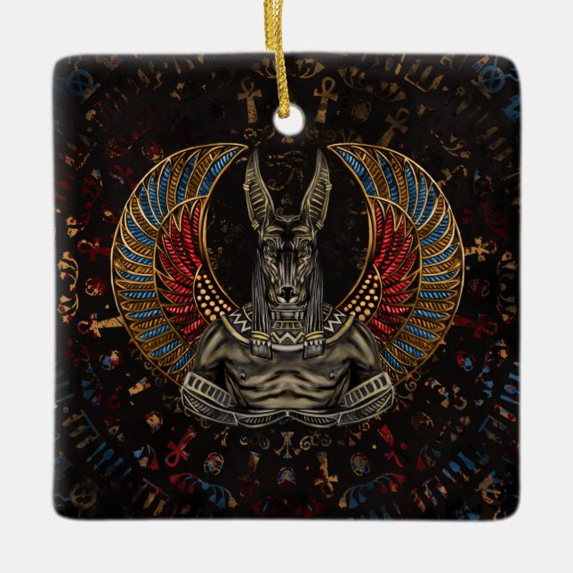 Anubis - Egyptian God Ceramic Ornament (Front)