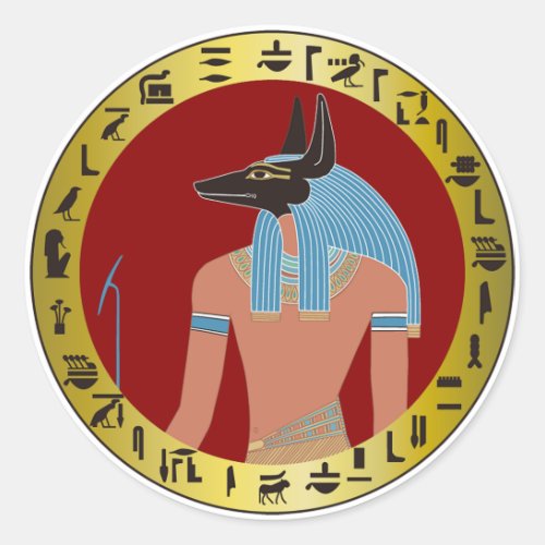 Anubis Egyptian God Classic Round Sticker