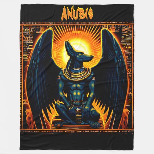 Anubis Egyptian God Fleece Blanket