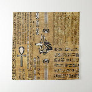 Anubis - Egyptian God -Gold and Pearl Tapestry