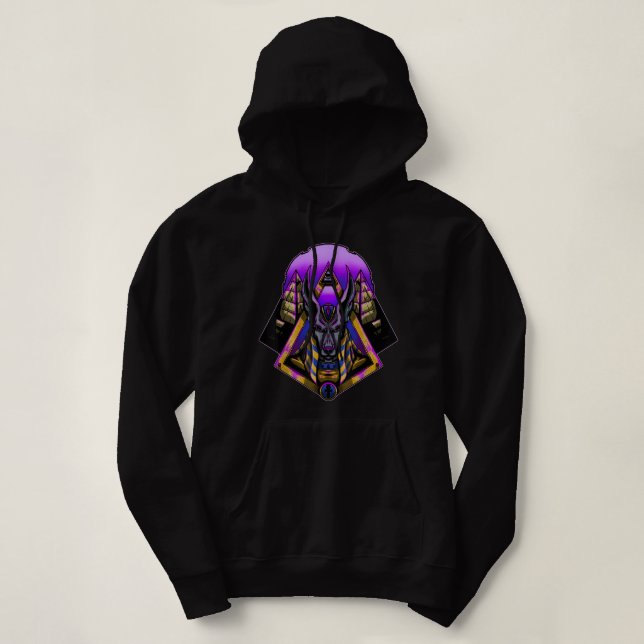 Anubis Egyptian God Greek Ancient Egypt Hieroglyph Hoodie (Design Front)