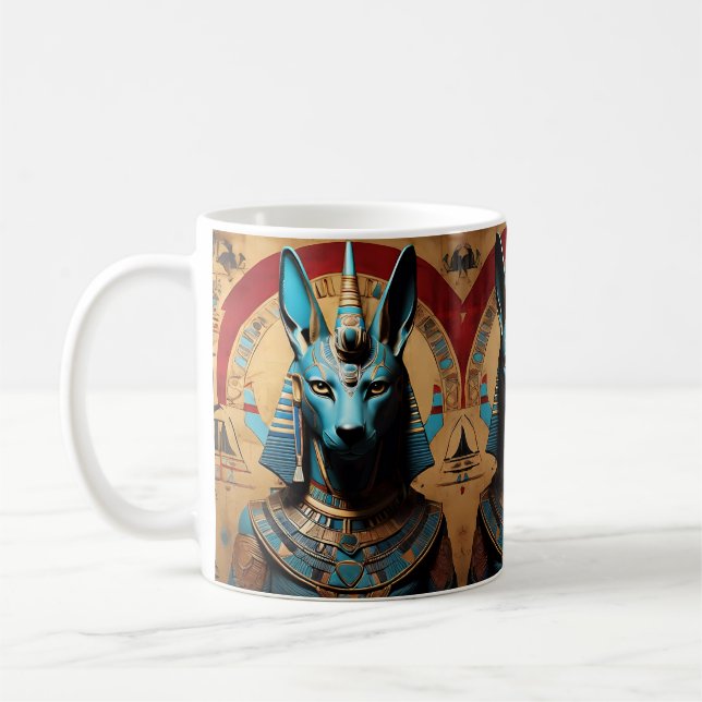 Anubis Egyptian God Jackal or Man Coffee Mug (Left)