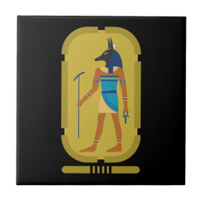 Anubis Egyptian God Of Mummification Ceramic Tile
