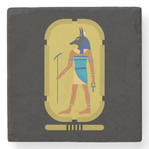 Anubis Egyptian God Of Mummification Stone Coaster