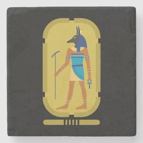 Anubis Egyptian God Of Mummification Stone Coaster
