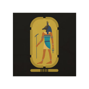 Anubis Egyptian God Of Mummification Wood Wall Art