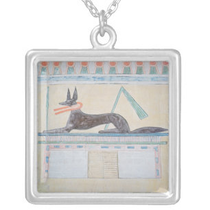 Anubis, Egyptian god of the dead Silver Plated Necklace