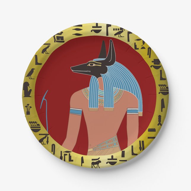 Anubis, Egyptian God Paper Plates (Front)