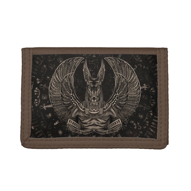 Anubis - Egyptian God Sepia Trifold Wallet (Front)