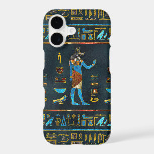 Anubis Egyptian Gold, Blue and Red glass iPhone 17 Case