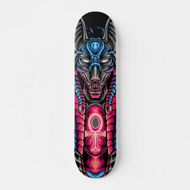 Anubis Egyptian Graphic Skateboard (Front)