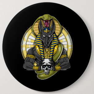 Anubis Egyptian Wolf God Button