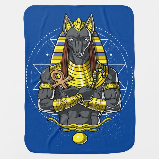 Anubis Egyptian Wolf God Egypt Ankh Mythology Baby Blanket (Front)