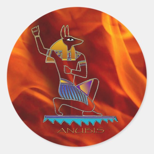 ANUBIS  Flames Egyptian God History Sticker Set