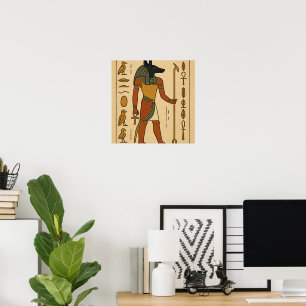 Anubis Hieroglyphic Ancient Egypt Poster