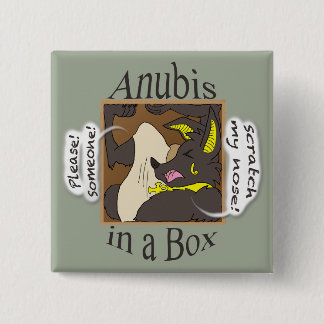 Anubis In A Box (Closed Eyes) Pinback Button