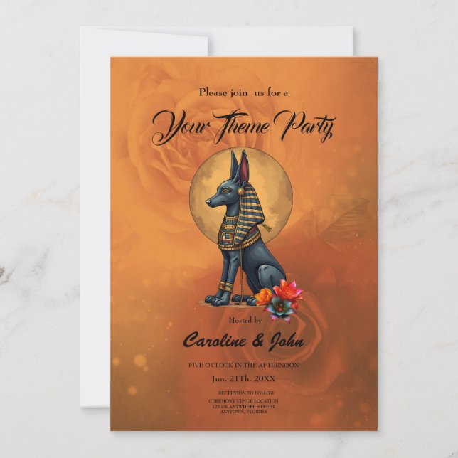 Anubis in the moonlight invitation (Front)