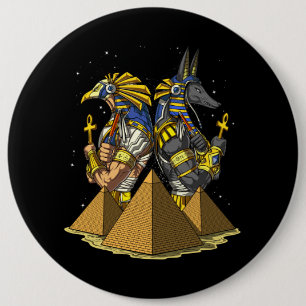 Anubis Ra Egyptian Gods Ancient Pyramids Mythology Button