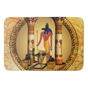Anubis the egyptian god bathroom mat