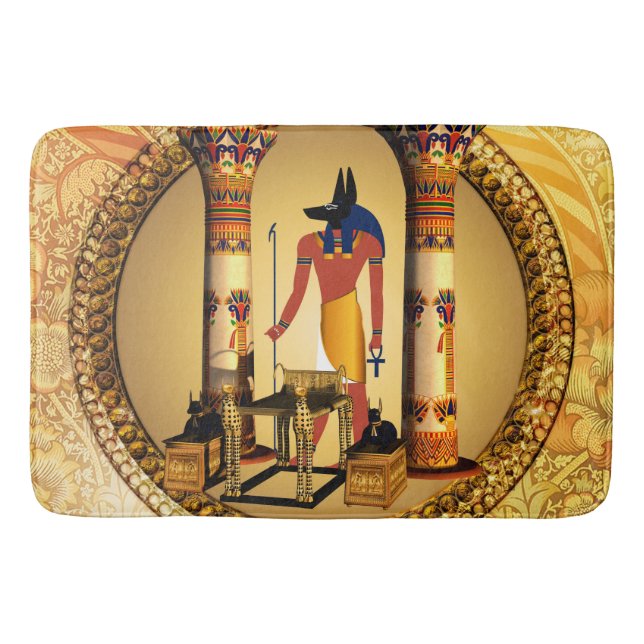 Anubis the egyptian god bathroom mat (Front)