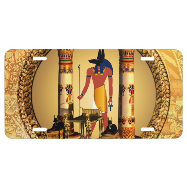 Anubis, the egyptian god license plate (Front)