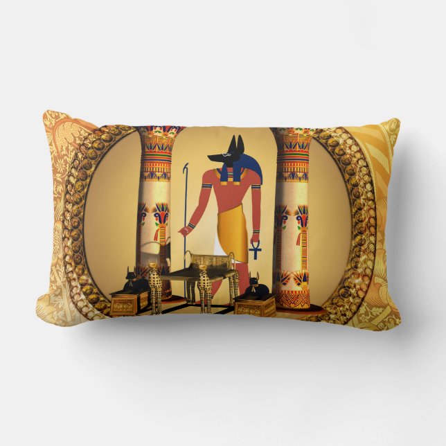 Anubis, the egyptian god lumbar pillow (Front)