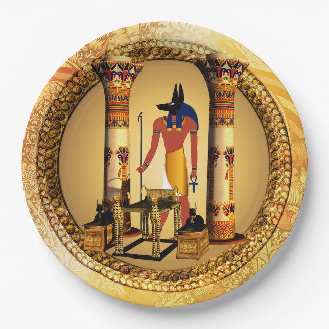 Anubis the egyptian god paper plates (Front)
