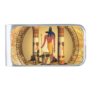 Anubis, the egyptian god silver finish money clip