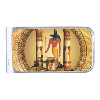Anubis, the egyptian god silver finish money clip