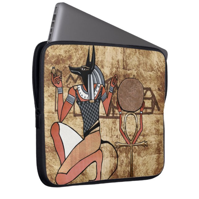 Anubis The Guardian Egyptian Laptop Sleeve (Front Right)