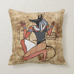 Anubis The Guardian Egyptian Throw Pillow